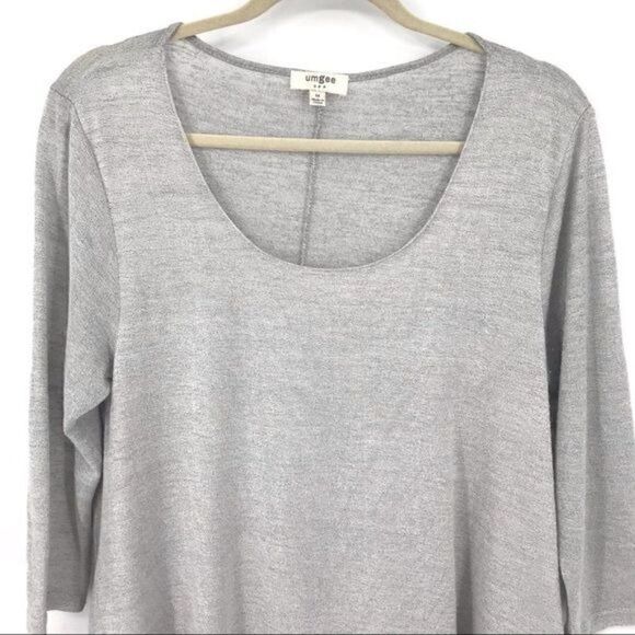 Umgee grey asymmetrical layered hem soft tunic top grey women medium - Picture 2 of 9
